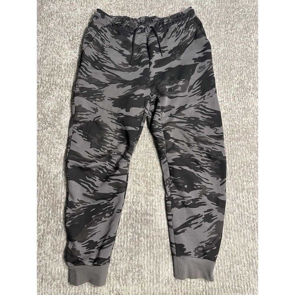Nike Men's Sz L Sportswear Tech Fleece Pants Camo Iron Gray CU4497 068